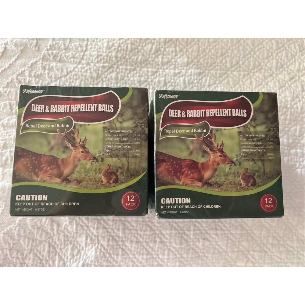 Keep Away Deer or Rabbit Natural Oil Balls 2 Packs 24 Total for Garden. NIB